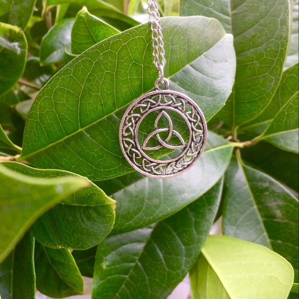 Античное серебряное кельтское Love Knot медальон в форме солнца ожерелье|pendant necklace|sun