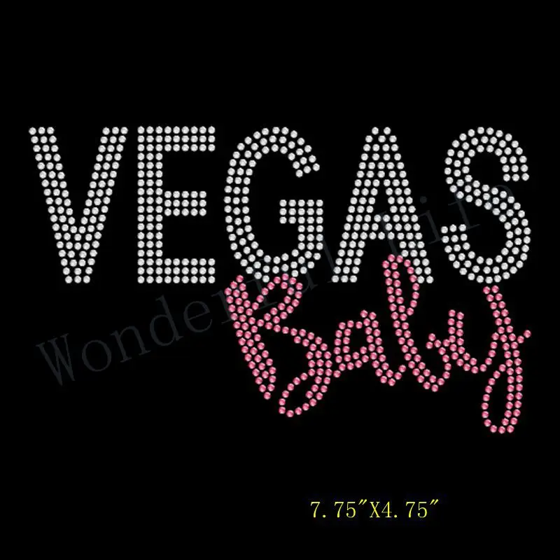 Free Shipping Vegas Baby Girls Weekend Party hotfix rhinestone Iron On heat transfer bling for clothing | Дом и сад