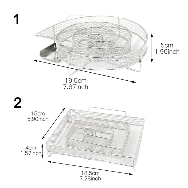 2 шт., круглый и квадратный генератор холодного дыма для барбекю, бекон, рыба, лосось, мясо, пыль, горячее копчение, мясо лосося, сжигание, курильщик, инструменты, мясо бекона - Цвет: 2 Pcs As shown