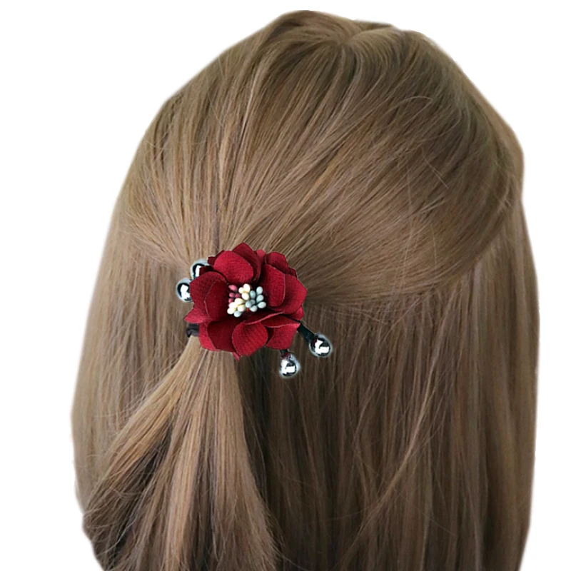 Модный 1 шт. Цветок Корейский подарок на День святого Валентина для девочек Приморский жемчуг красивая веревка для волос Эластичные аксессуары для волос