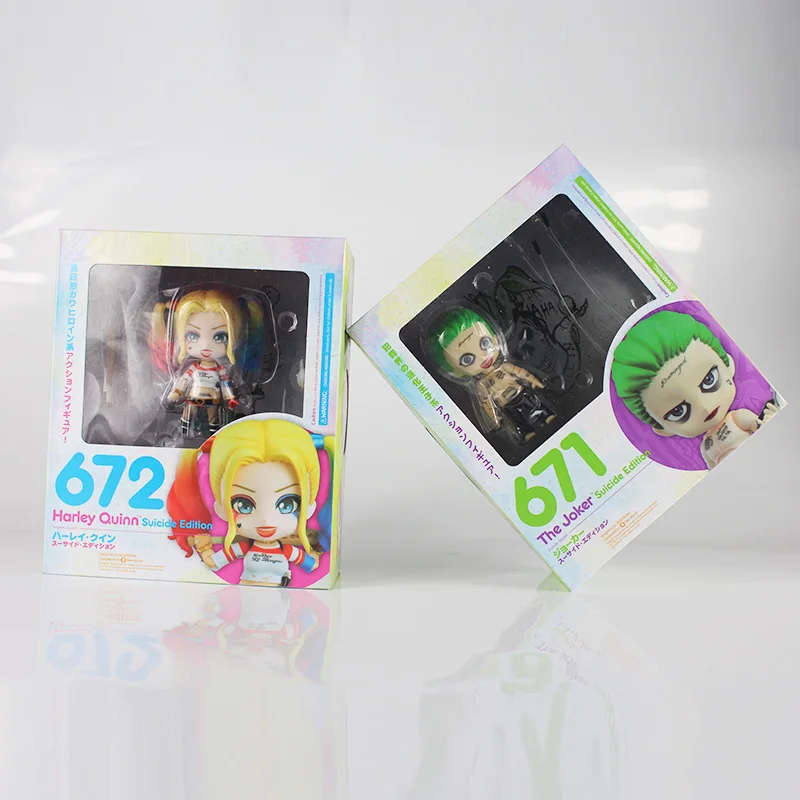 Nendoroid Suicide Squad Joker 671 Figure 672 Harley Quinn PVC Action Figure Toys
