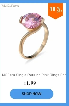 MGFam одиночные розовые кольца Rouund для сладких женщин CZ 18 k G P золотого цвета Горячие ювелирные изделия AAA+ кубический циркон