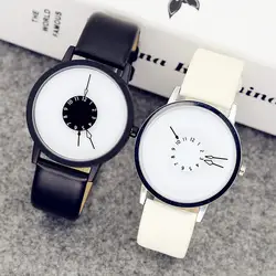 Модные креативные 3 зимы часы концепция простой унисекс наручные кварцевые часы для мужчин для женщин студент черный, белый цвет часы relogio