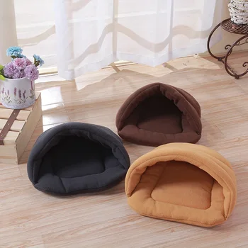 

High Quality Pet Cat Bed Small Dog Puppy Kennel Sofa Polar Fleece Material Bed Pet Mat Cat House Cat Sleeping Bag Warm Nest