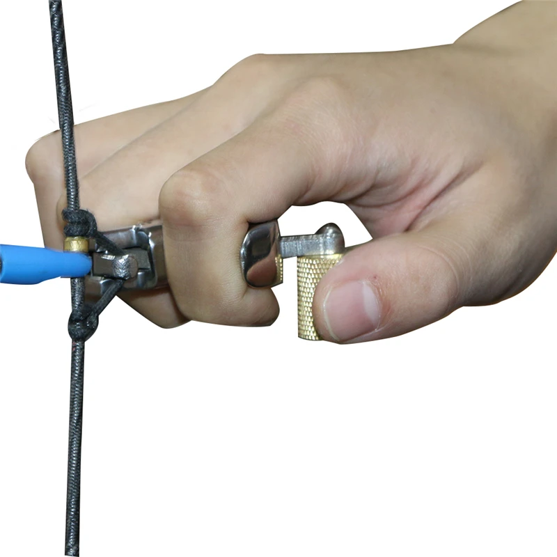 Free shipping 1 pc archery compound bow release stainless steel safety release aid shooting