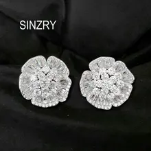 SINZRY, ювелирное изделие, срезанные кубическим цирконием, твердые серьги в виде цветка, трендовые, красивые серьги-гвоздики, модное ювелирное изделие, подарок