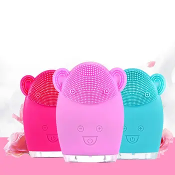 

1P Electric Silicone Facial Cleansing Brush USB Rechargeable Electric Facial Cleanser Waterproof Ultrasonic Pore Clean Instrumen