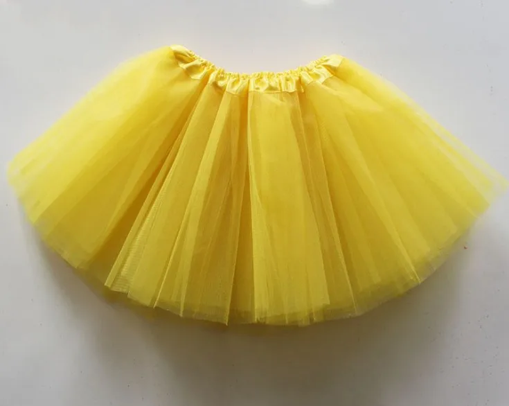 Желтый 3-слойная фатиновая юбка-пачка танцевальная балетная юбка-пачка для маленьких девочек