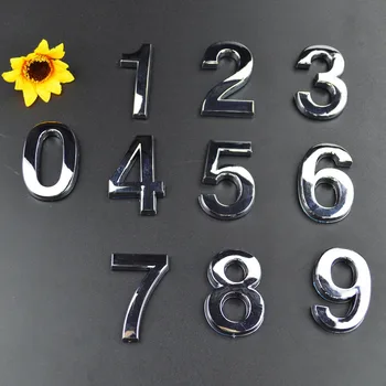Only For 1Pcs Silver House Hotel Door Address Plaque Number Digits Sticker Plate Sign Size 50x30x6mm Convinient Room Gate Number