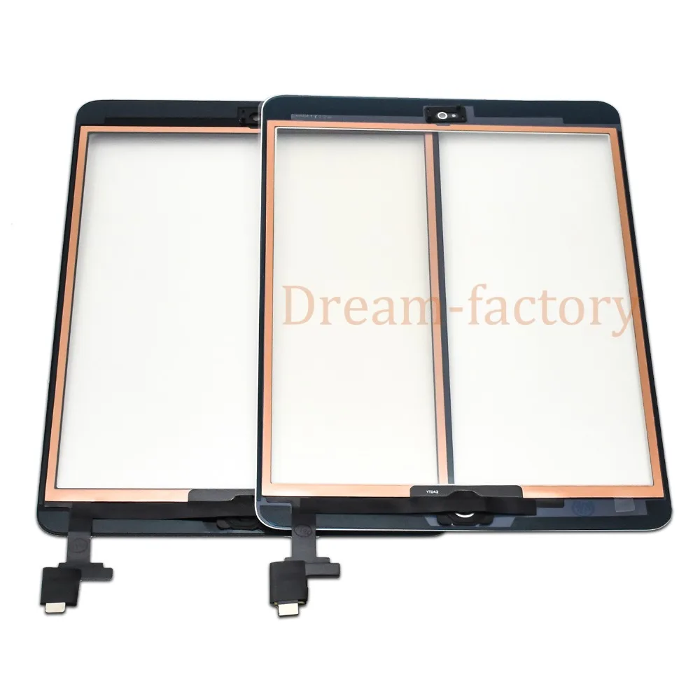

20pcs/lot Free DHL Digitizer Touch Screen Front Glass Sensor Assembly With IC Connector Home Button For iPad mini & mini 2