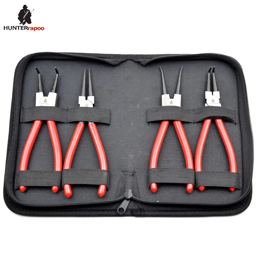 Baratos Envío libre 4 piezas 7 pulgadas profesional alicates kit recto snap anillo alicates 90 grados bent circlip nipper bricolaje herramientas de mano