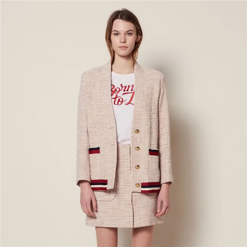 Women Coat 2019 Spring and Summer Metal Buckle Pocket
