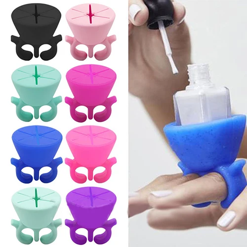 Silicone Nail Art Polish Holder Durable Wearable Finger Wear Bottle Stand | Красота и здоровье