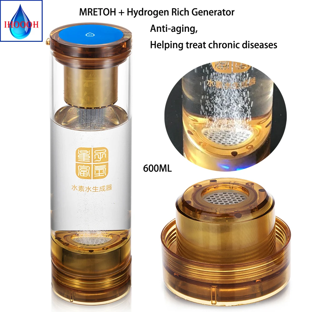 

Helping treat chronic diseases MRETOH +Anti-Agin Hydrogen rich Generator water cup 600ml touch switch USB Rechargeable factory