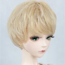 Immediately shipped BJD SD doll wig Doll craft venitu gold roll short hair high temperature