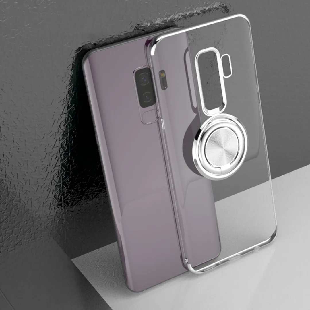 Luxury Car Bracket Soft TPU Ring Holder Stand Phone Case Back Cover for Samsung Galaxy Note 9 S8 S9 plus S10 Plus S10e Fundas
