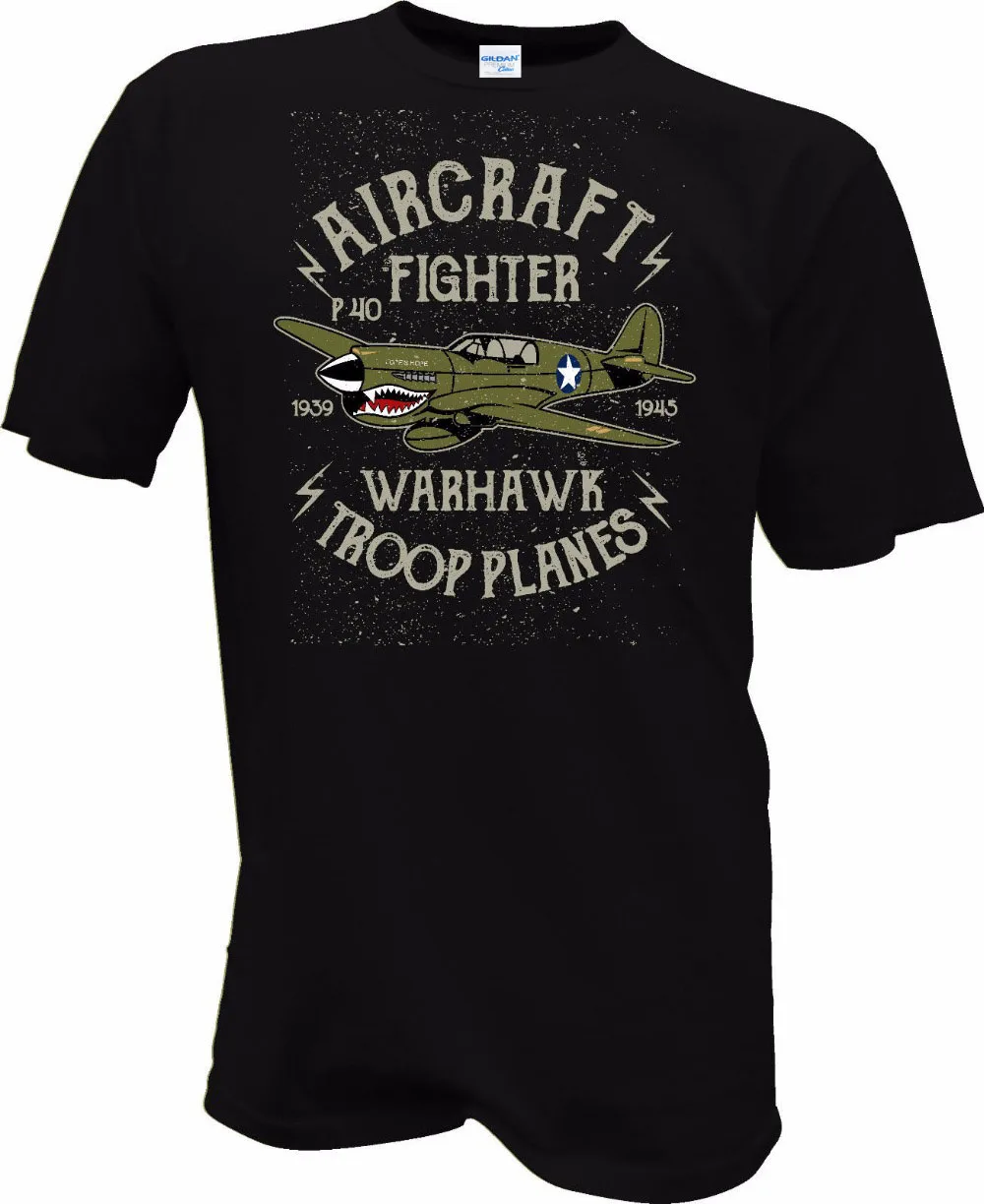 100% Cotone Di Qualità Estate Nuova Stampa Uomo Cotone Moda T-Shirt Aero Club Rc Flugzeug Classic Flieger Vintage Warhawk Tee