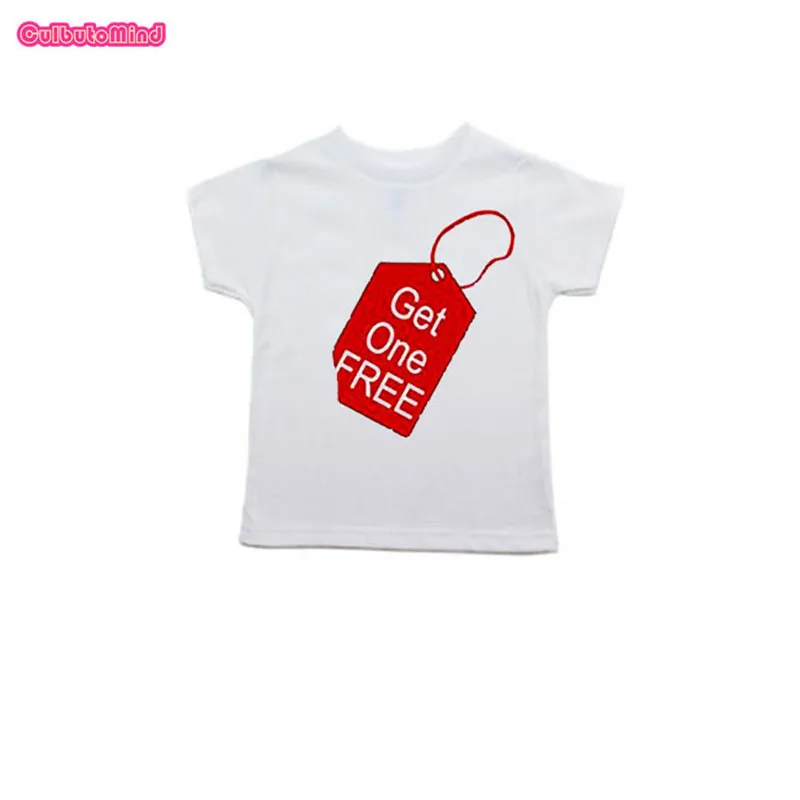 Футболки для близнецов купить один получить один бесплатно Твин Детские футболки и боди детские подарки для душа для новорожденных до 6 лет - Цвет: getonefreetshirt