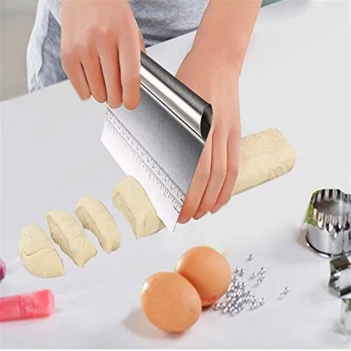 Stainless Steel Dough Cake Pastry Slicer with Measuring Guide