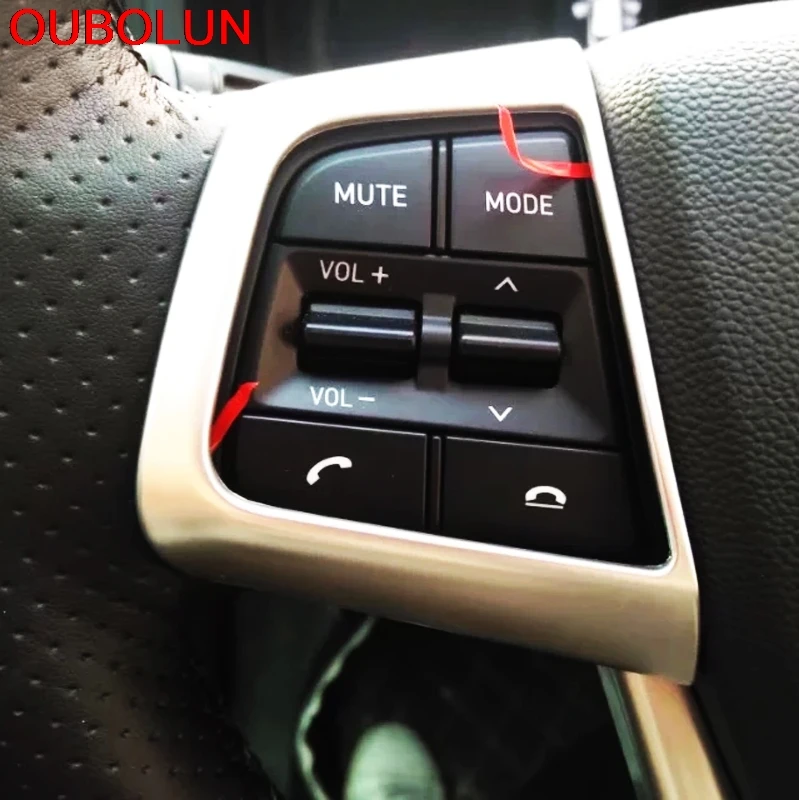 OUBOLUN для Hyundai ix35 2018 ABS Хромированная краска из углеродного волокна отделка Руля