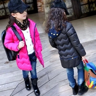 

2015 children's autumn and winter clothing child thickening outerwear child medium-long zipper sweater thermal girls parka