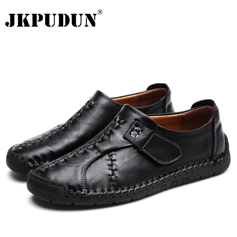 Jkpudun итальянская повседневные мужские туфли Лоферы без застежки самых лучших брендов, включая дизайнерские туфли ручной работы, Мужская обувь высокое качество женская обувь из натуральной кожи мокасины