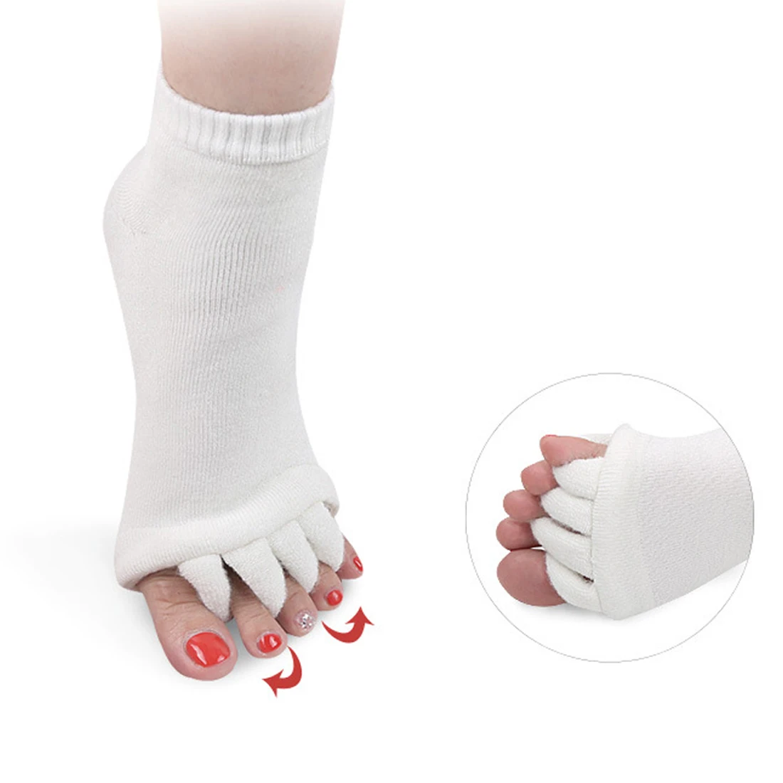 1 Pair Feet Sleeping Massager Foot Alignment Toes Socks Massage Five
