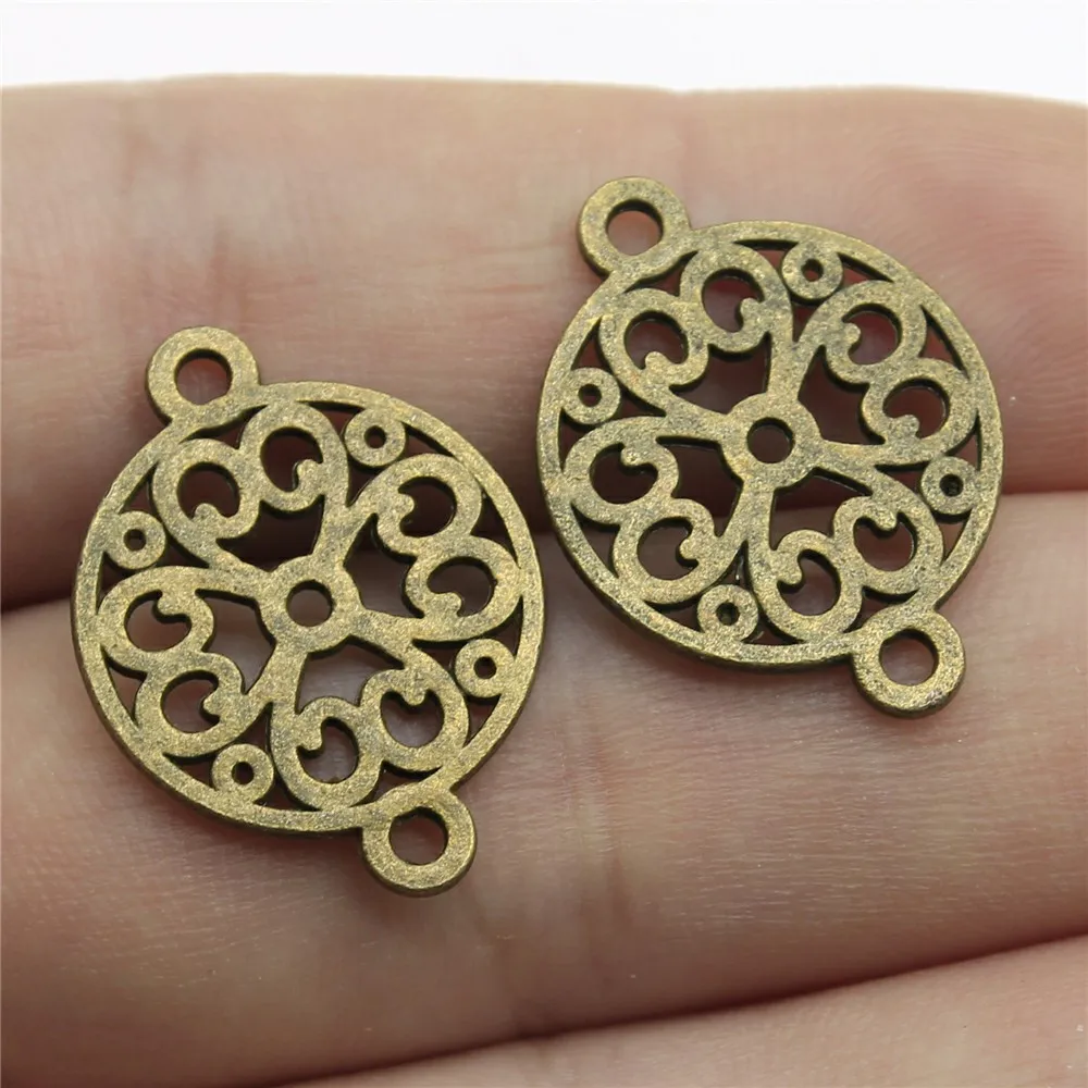 30pcs Antique Bronze Leaf Charms Pendant Lot Connector Jewelry Finding DIY