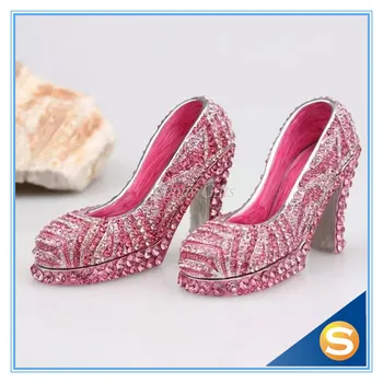 

Full Rhinestones Miniature High Heel Women Shoe Trinket Craft Gift Set