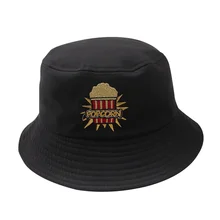 Модная хлопковая женская панама, простая солнцезащитная Кепка Харадзюку в стиле хип-хоп, крутая уличная Панама с вышивкой попкорна, женская шляпа рыбака