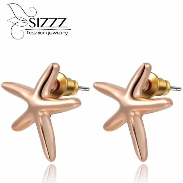 Sizzz Foreign Trade Best Ing Models Rose Gold Starfish Stud Sizzz Foreign Trade Best Ing Models Rose Gold Starfish Stud Earrings For Women