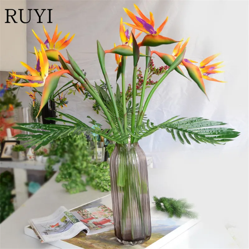 Quality artificial plants feel paradise bird fake flower cloth wedding