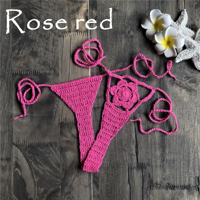 CROCHET BIKINI Micro Brazilian Hot Ladies Beach Mimi Bikini Bottom Crochet Thong Swimwear Swimsuit Shorts handmade Cotton