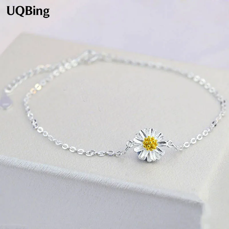 Free Shipping 925 Sterling Silver Women Anklets Jewelry Daisy Flower Anklets 925 Sterling Silver Jewelry For Gift Free Shipping 925 Sterling Silver Women Anklets Jewelry Daisy Flower Anklets 925 Sterling Silver Jewelry For Gift