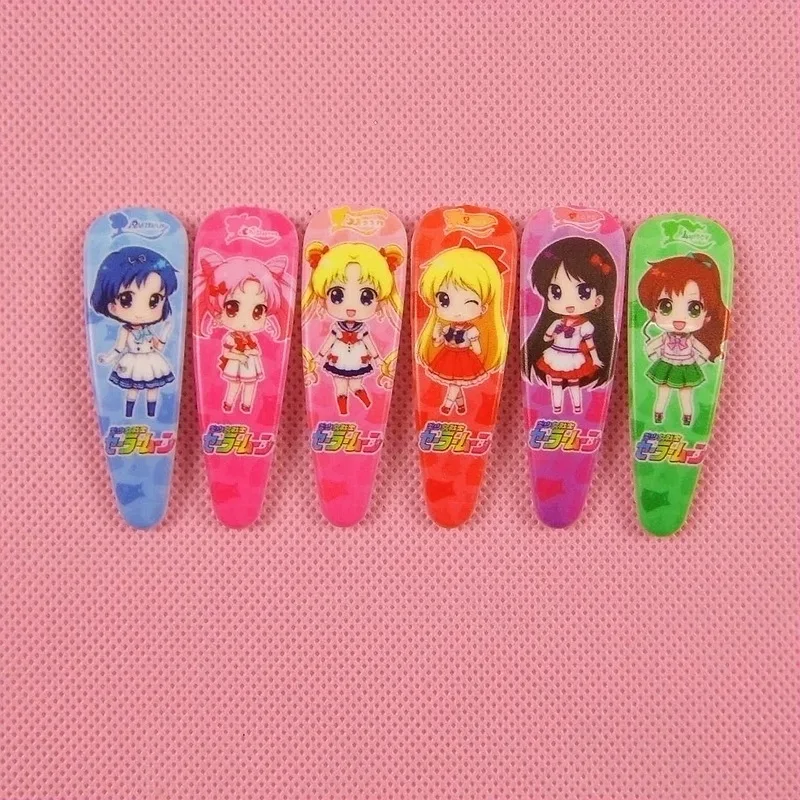 

New 6PCS Girls Cartoon Sailor Moon Hair pins Kawaii BB Hair Clips Hairpins Hair Accessories Kid Gifts Headwear Brightly color