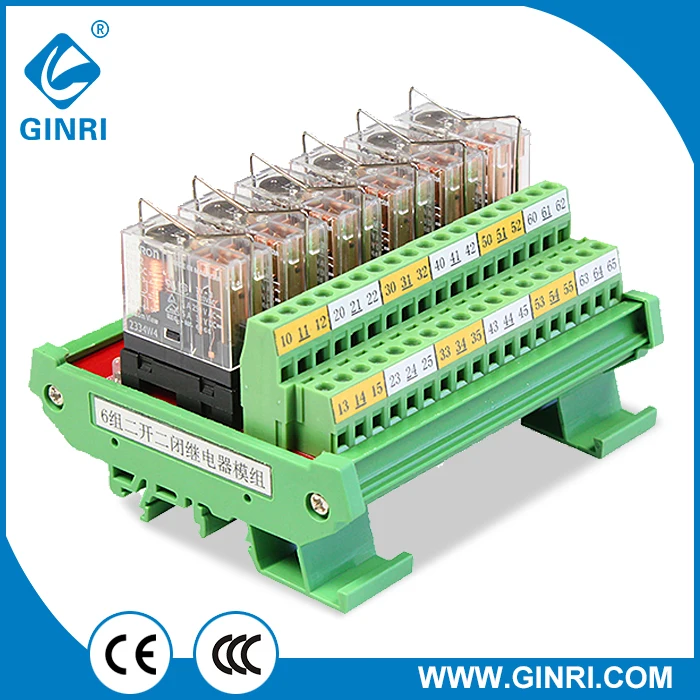 JR 6L2/6 канальный релейный модуль DPDT OMRON (плата усиления выхода PLC)|omron relay|dpdt relay
