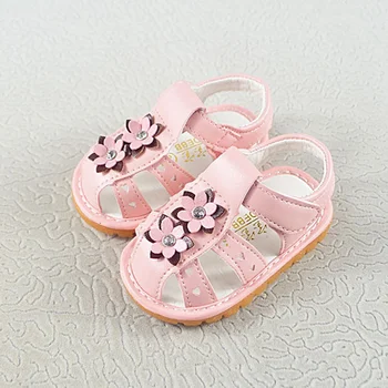 

Summer PU Infant Girls Sandals Newborn Baby Cartoon Deer Floral Shoes Toddler Called Shoes Girls Sandals