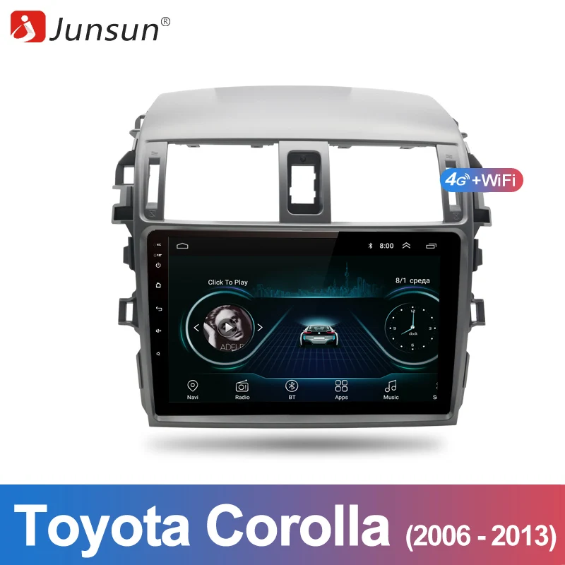 

Junsun 2 Din Multimedia Video Player Android 8.1 GPS Navigation Radio for Toyota Corolla E140/150 2006-2013 no 2 din dvd radio