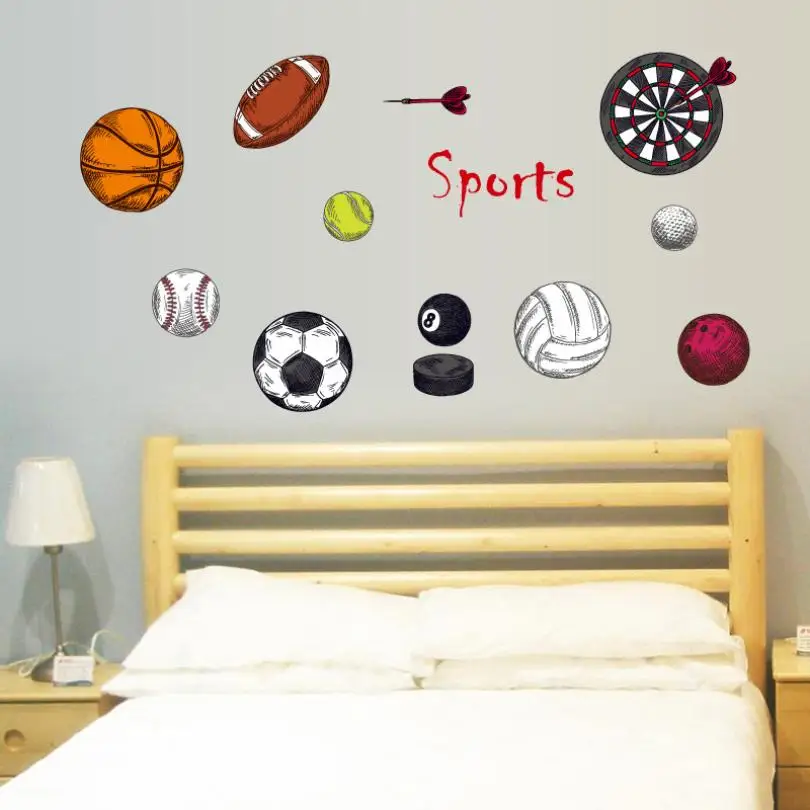 

2017 Sport Ball Stickers Decorative Creative Removable Wall Stickersr 529