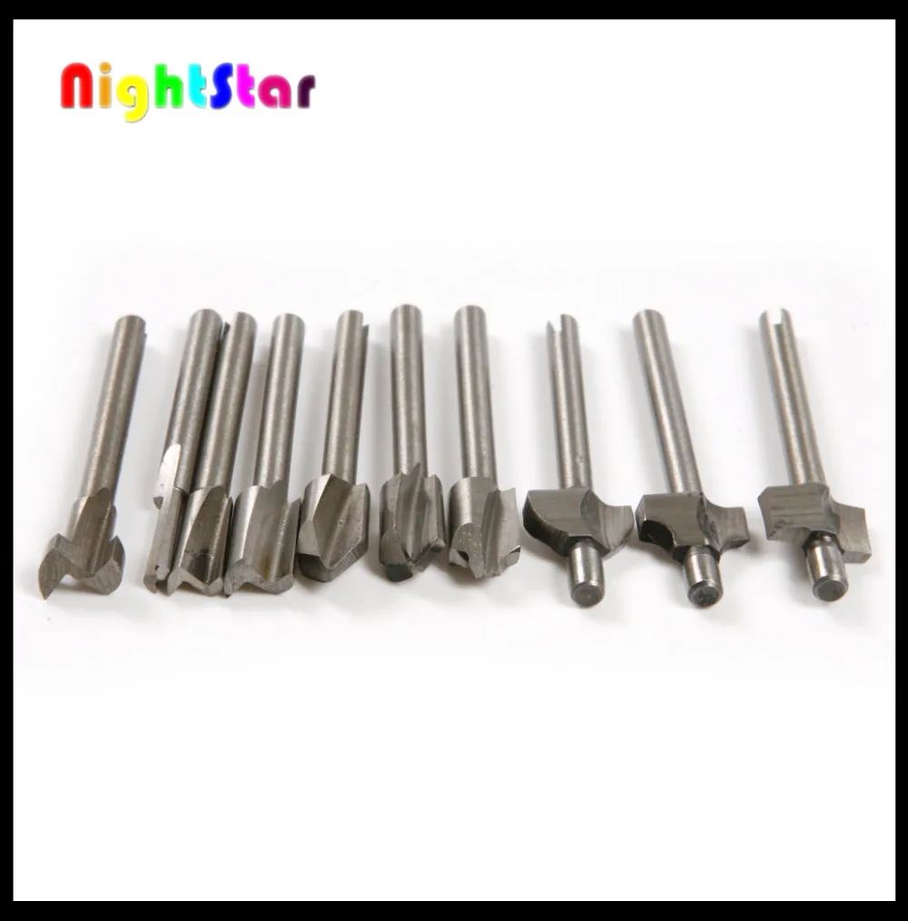 

10pcs 3mm 1/8" Drill Bit Set Hole Saw Wood Cutter Boring Woodworking Bits HSS Wooden Trimming Knife Woodworker Knife-edge Drills