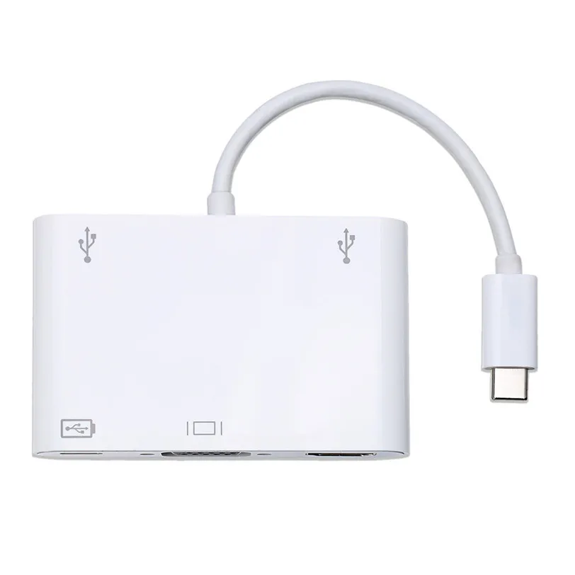 Тип C USB C 3,1 к HDMI VGA USB 3,0+ два USB 2,0 зарядный конвертер для Macbook Apr29 MotherLander