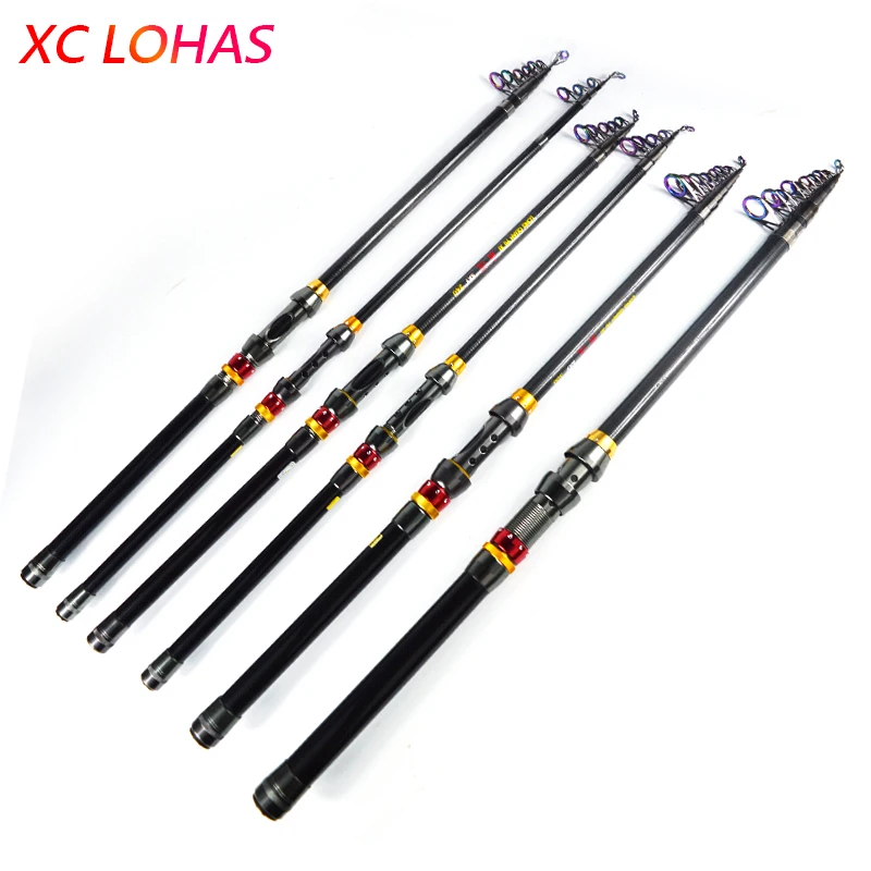 New Cool Mini Carbon Fiber Professional Sea Beach Long Telescopic Fishing Rod