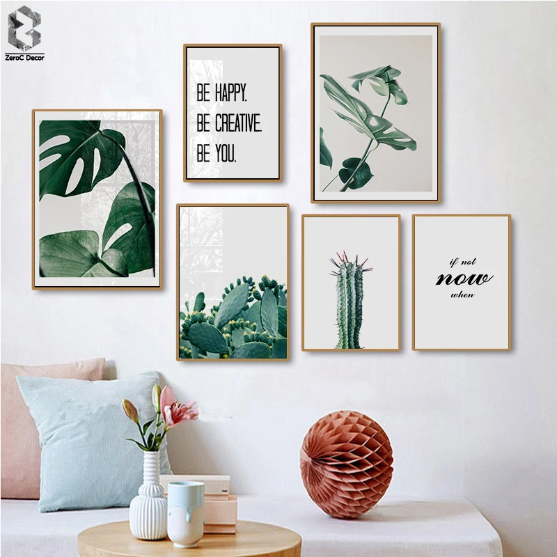 

Tropical Monstera Leaf Plant Nordic Posters And Prints Wall Art Canvas Painting Scandinavian Wall Pictures For Living Room Decor