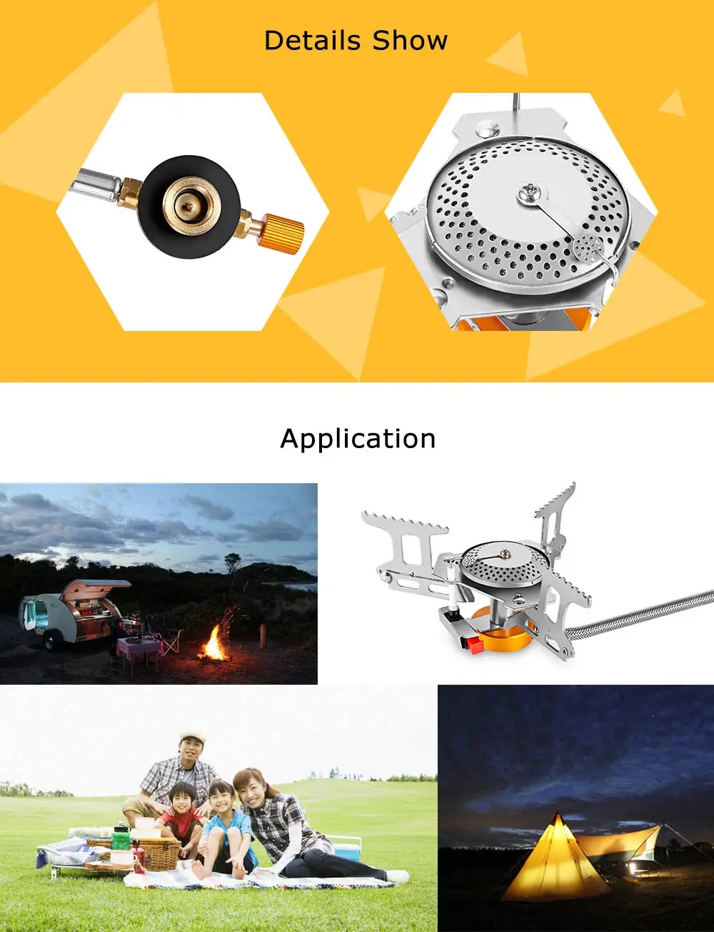 Outlife Portable Gas Burner Split Type Stove Head