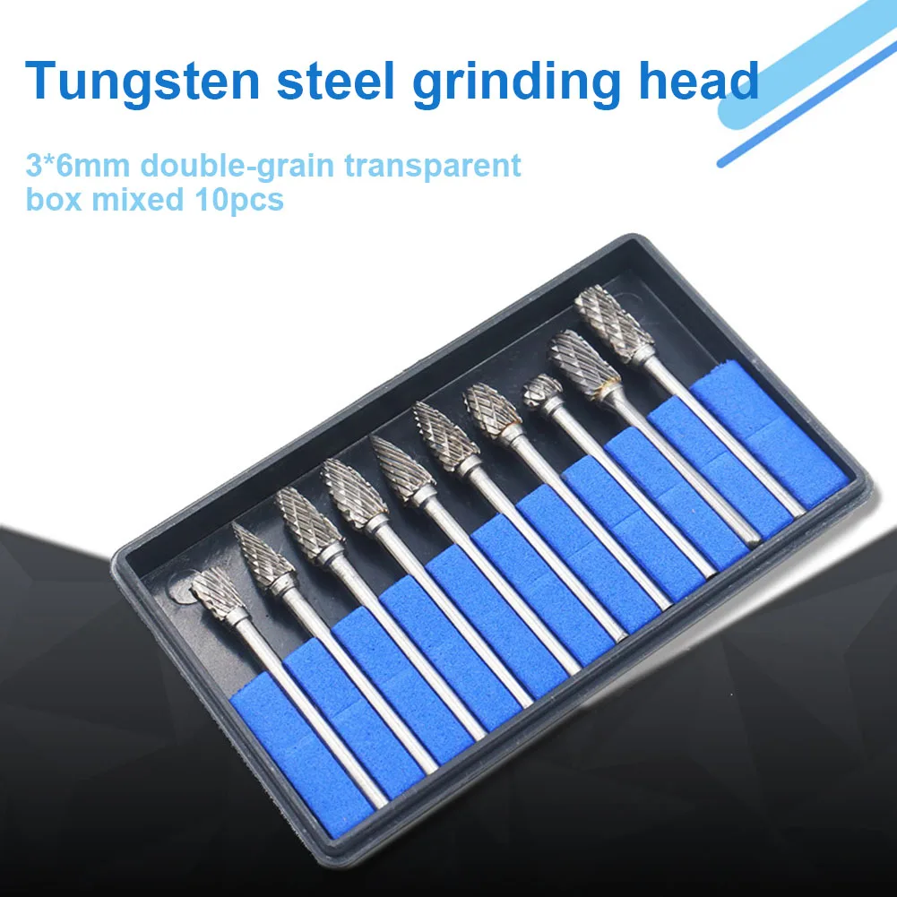 

Hot Useful 10pcs 3x6mm Grinding Rotary Tool Durable Tungsten Carbide Milling Cutter For Craft Carving @LS AU30