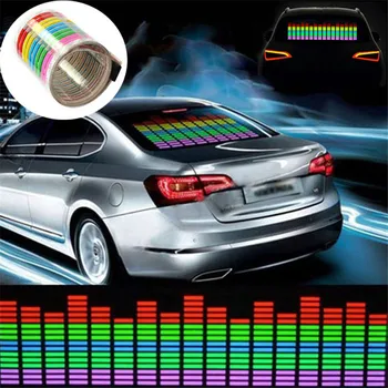 

Car-styling 45x11CM Car Sticker Music Rhythm LED Flash Light Lamp Sound Activated Equalizer 12V
