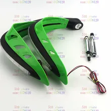 Зеленый мотоцикл 7/" Handguard 22 мм мотокросса ручная Защита белый светодиодный указатель поворота для KAWASAKI KLX 250 450