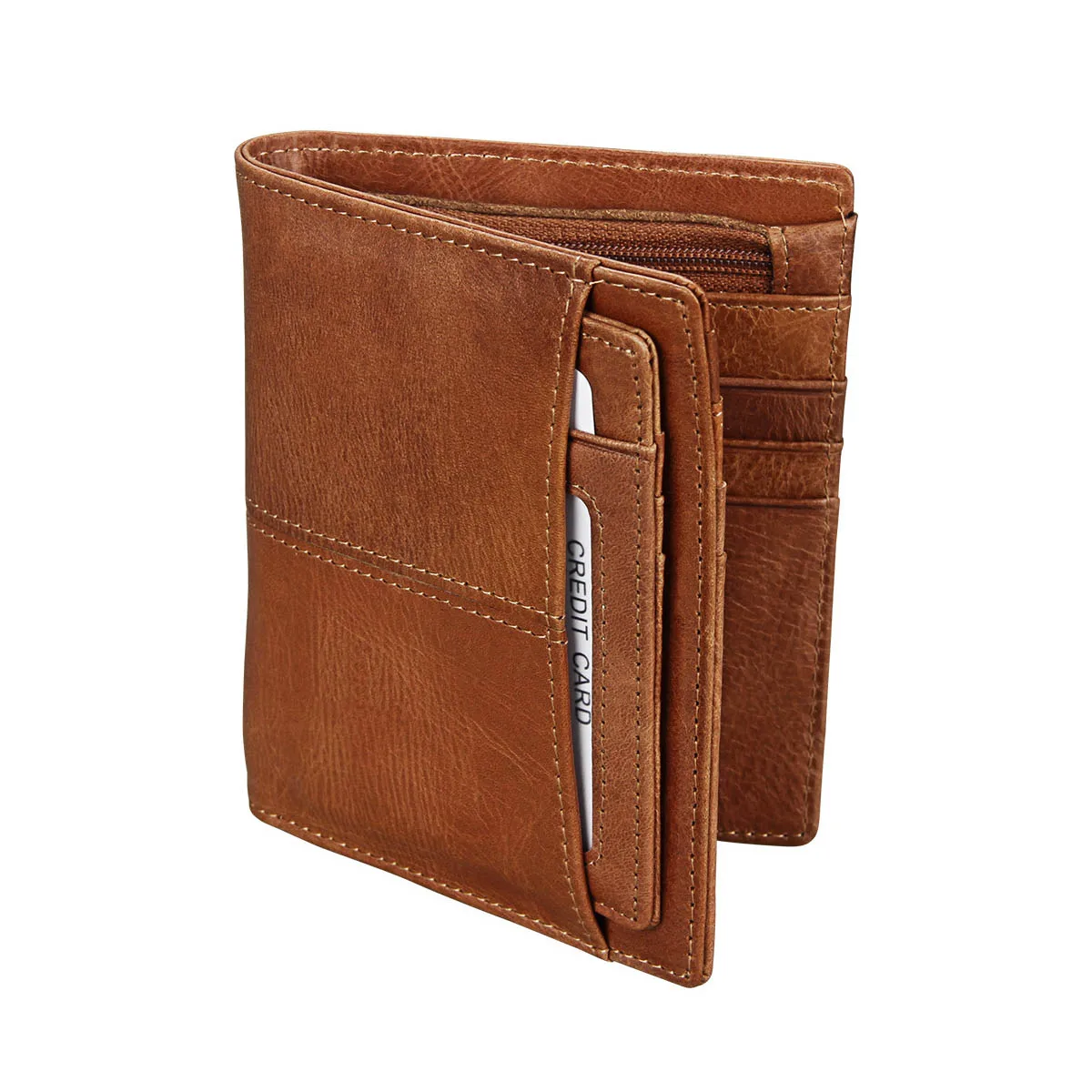 

Genuine Leather Men Wallet Coin Purse Detachable Card Holder Vintage Short Wallet Brand Luxury Mens Wallets Small RFID Wallet