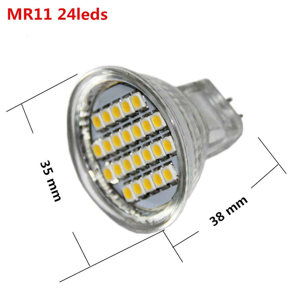 Shenmeile 1 шт. MR16 MR11 24 светодиодный S 60 Светодиодный S, работающего на постоянном токе 12 В в светодиодный sportlightig светодиодный стекло светодиодный лампы 120 градусов