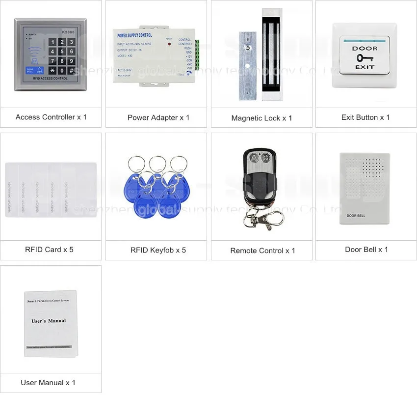 DIYSECUR дверной звонок 125 кГц Rfid ID Card Reader клавиатура дверной контроль доступа комплект+ 180 кг 350lb магнитный замок+ пульт дистанционного управления